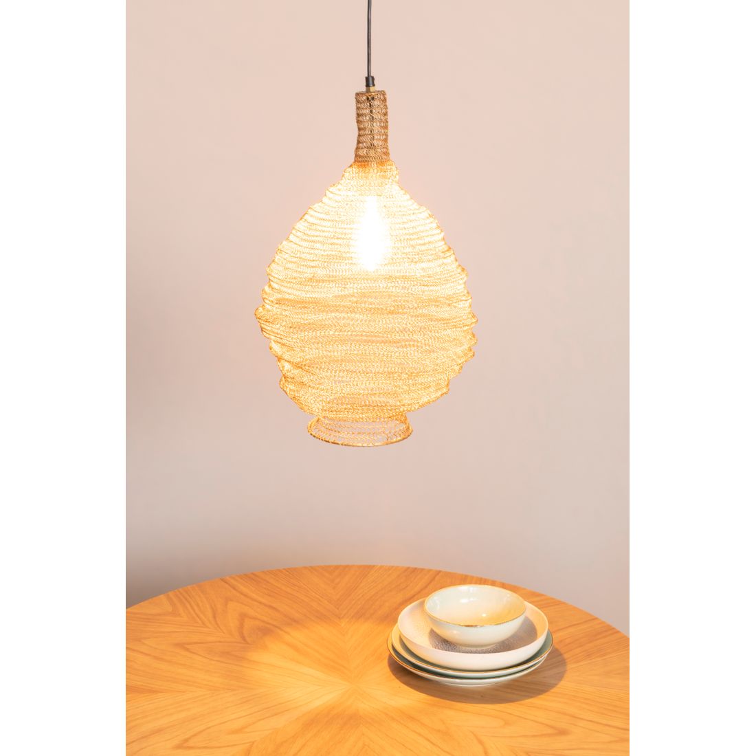 White Label Living Eettafel Fabio Rond 100cm Naturel - KwaliteitWonen.nl