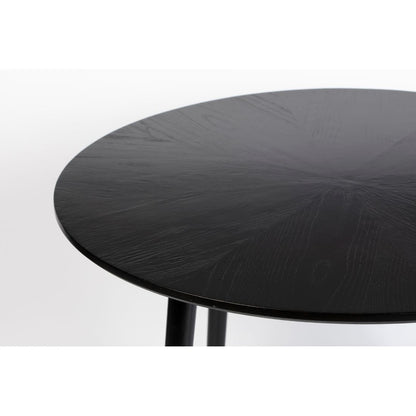 White Label Living Eettafel Fabio Rond 100cm Zwart - KwaliteitWonen.nl