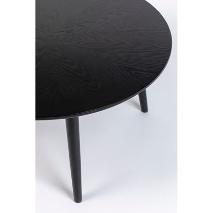 White Label Living Eettafel Fabio Rond 100cm Zwart - KwaliteitWonen.nl