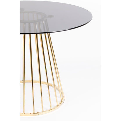 White Label Living Eettafel Floris Rond 100cm Glas - KwaliteitWonen.nl