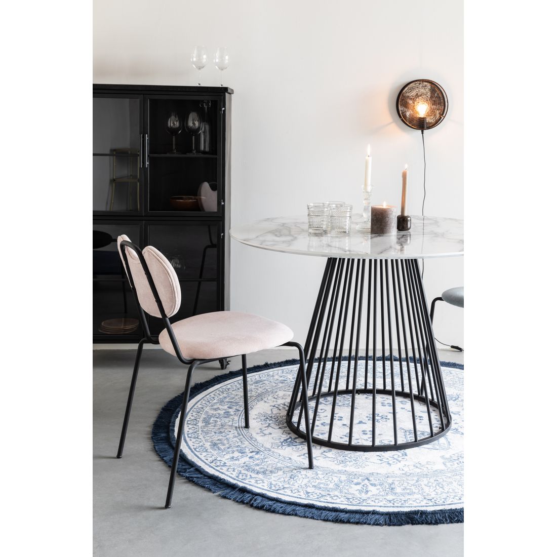 White Label Living Eettafel Floris Rond 100cm Marmerlook - KwaliteitWonen.nl