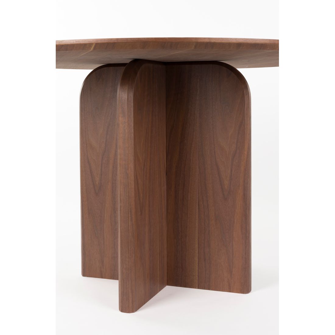 White Label Living Eettafel Laurent Rond 120cm Walnoot - KwaliteitWonen.nl