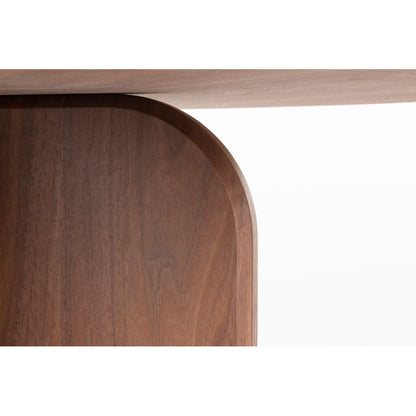 White Label Living Eettafel Laurent Rond 120cm Walnoot - KwaliteitWonen.nl