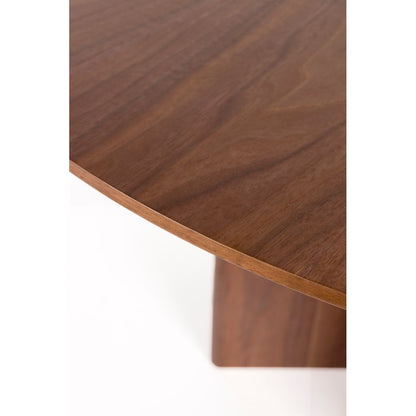 White Label Living Eettafel Laurent Rond 120cm Walnoot - KwaliteitWonen.nl