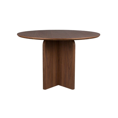 White Label Living Eettafel Laurent Rond 120cm Walnoot - KwaliteitWonen.nl