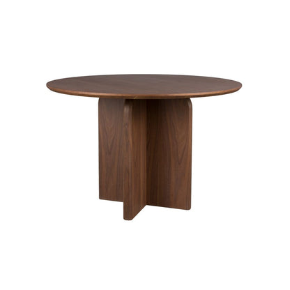 White Label Living Eettafel Laurent Rond 120cm Walnoot - KwaliteitWonen.nl