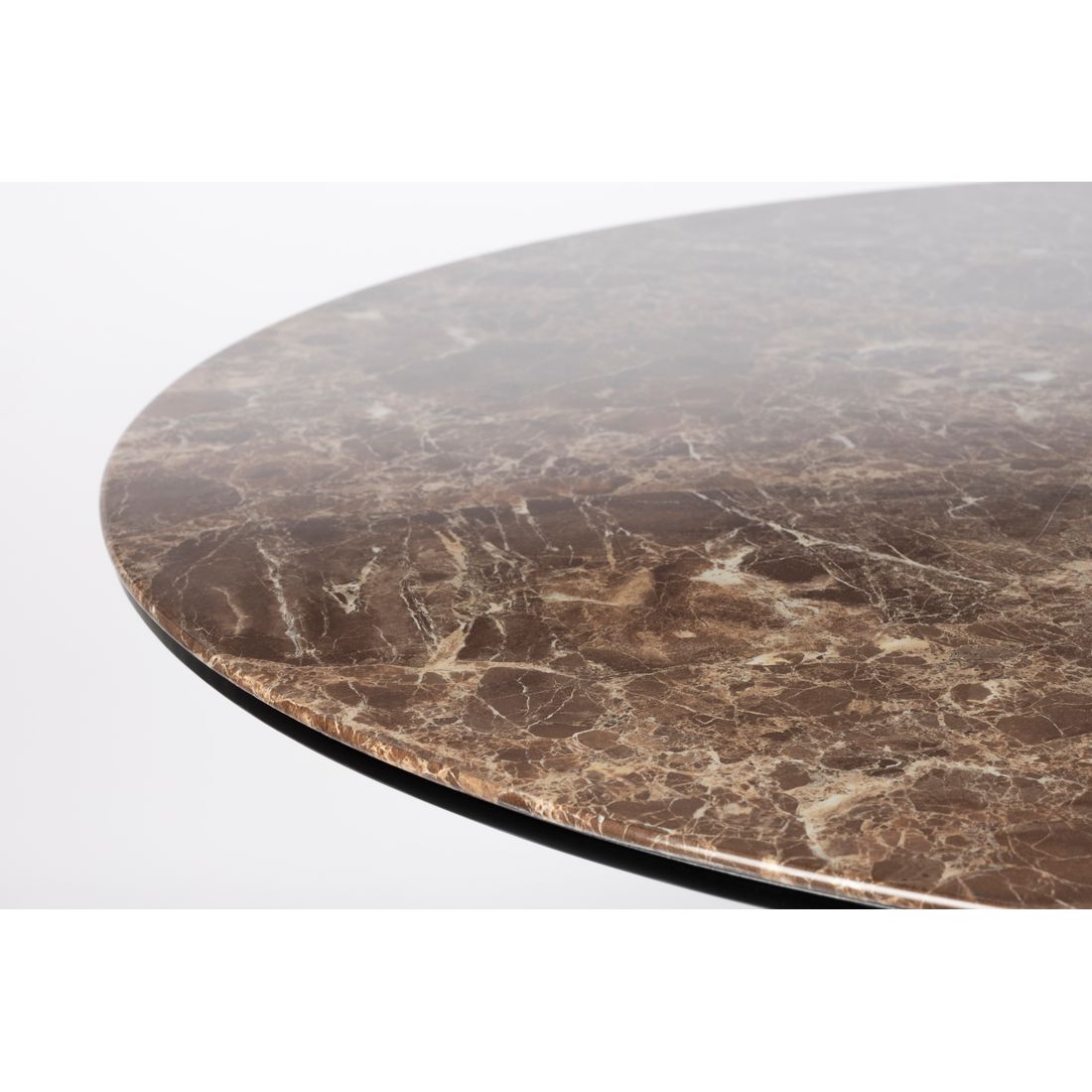 White Label Living Eettafel Maru Rond 110cm Bruin Marmerlook - KwaliteitWonen.nl
