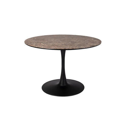 White Label Living Eettafel Maru Rond 110cm Bruin Marmerlook - KwaliteitWonen.nl