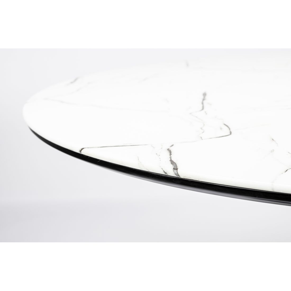 White Label Living Eettafel Maru Rond 110cm Wit Marmerlook - KwaliteitWonen.nl
