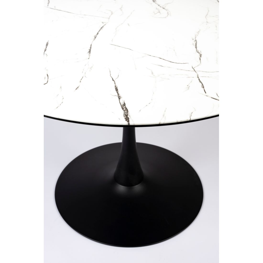 White Label Living Eettafel Maru Rond 110cm Wit Marmerlook - KwaliteitWonen.nl