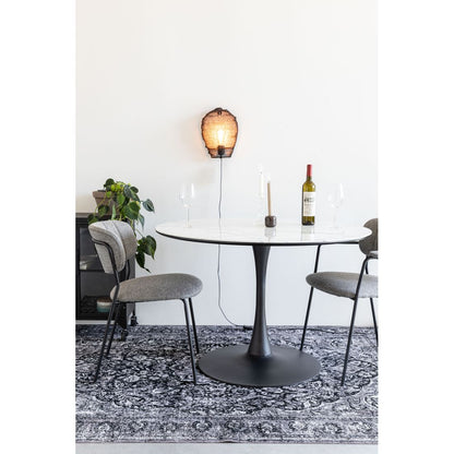 White Label Living Eettafel Maru Rond 110cm Wit Marmerlook - KwaliteitWonen.nl