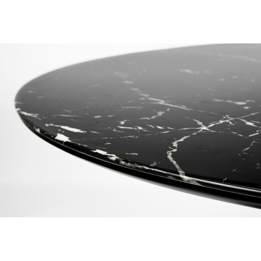 White Label Living Eettafel Maru Rond 110cm Zwart Marmerlook - KwaliteitWonen.nl