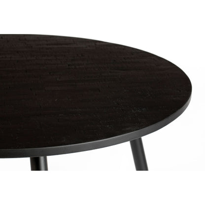 White Label Living Eettafel Mo Rond 110cm Zwart - KwaliteitWonen.nl