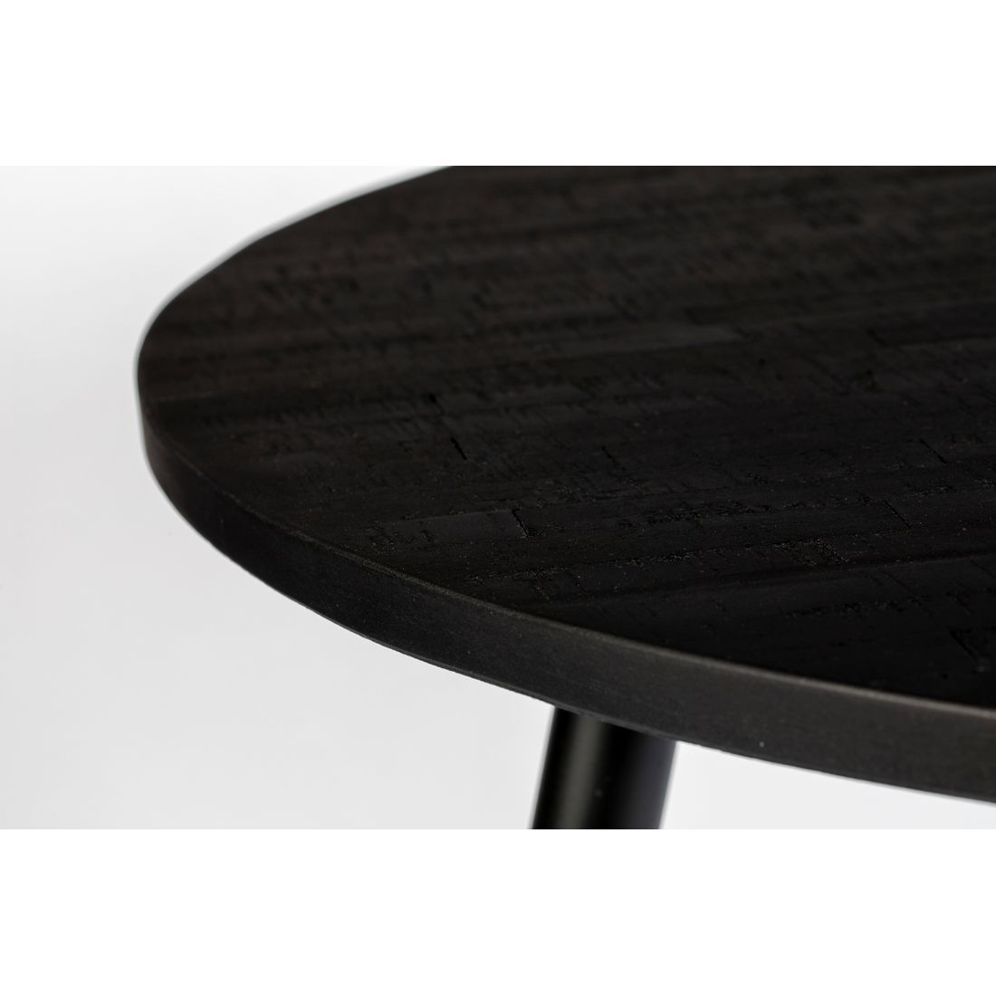 White Label Living Eettafel Mo Rond 110cm Zwart - KwaliteitWonen.nl