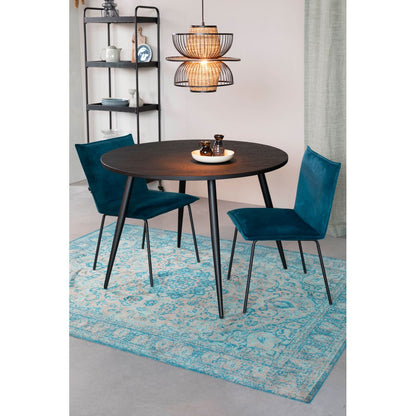 White Label Living Eettafel Mo Rond 110cm Zwart - KwaliteitWonen.nl
