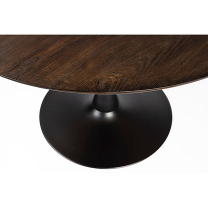 White Label Living Eettafel Raku Rond 110cm Bruin Zwart - KwaliteitWonen.nl