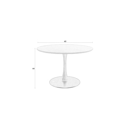 White Label Living Eettafel Raku Rond 110cm Bruin Zwart - KwaliteitWonen.nl