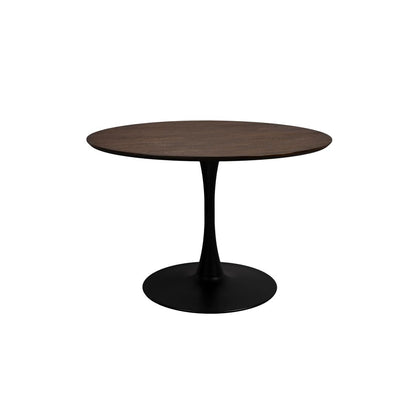 White Label Living Eettafel Raku Rond 110cm Bruin Zwart - KwaliteitWonen.nl