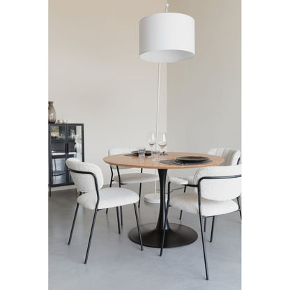 White Label Living Eettafel Raku Rond 110cm Naturel - KwaliteitWonen.nl
