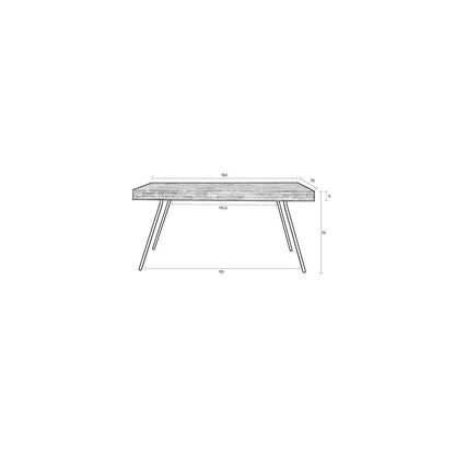 White Label Living Eettafel Suri 160x78cm Naturel - KwaliteitWonen.nl