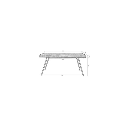 White Label Living Eettafel Suri 180x90cm Zwart - KwaliteitWonen.nl