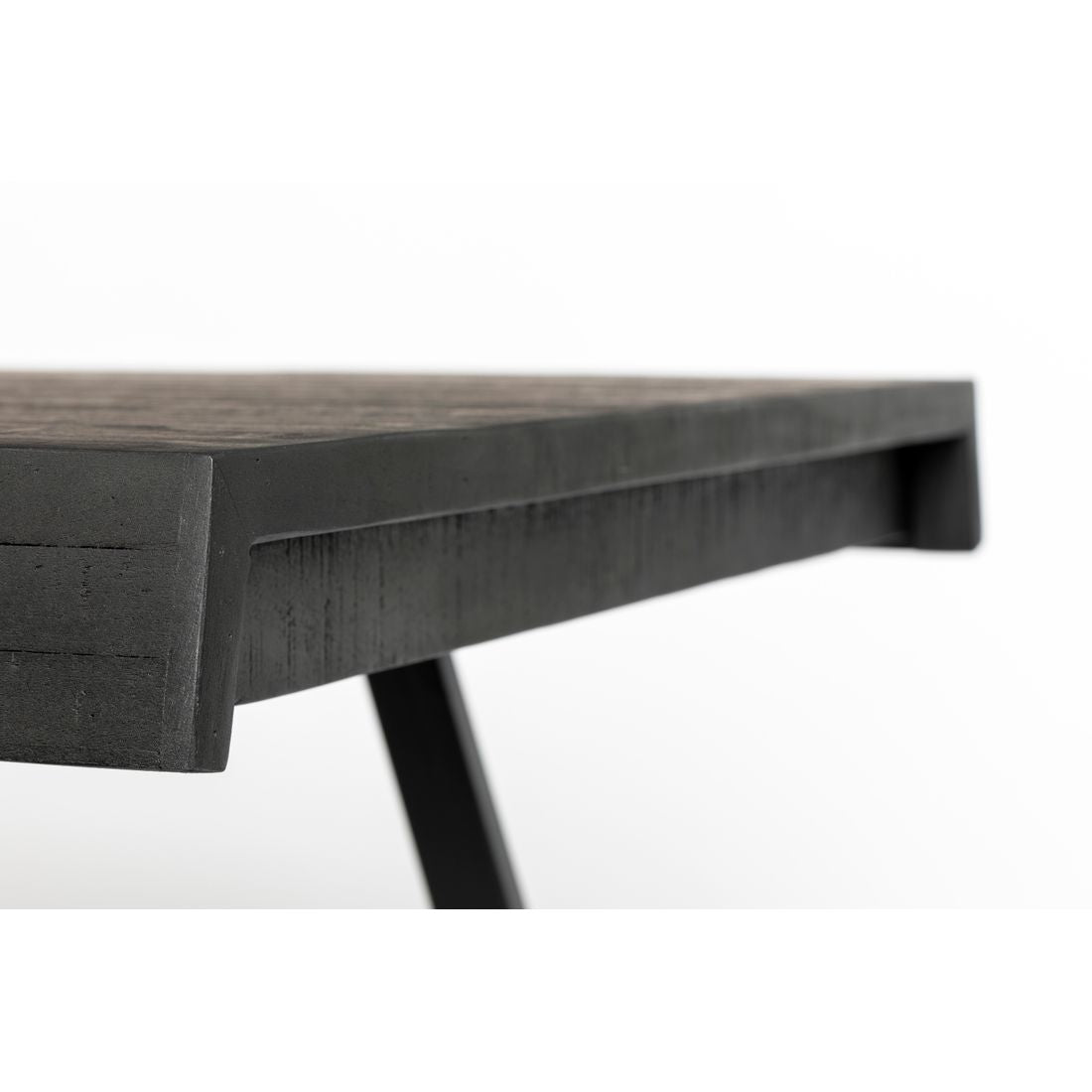 White Label Living Eettafel Suri 220x100cm Zwart - KwaliteitWonen.nl