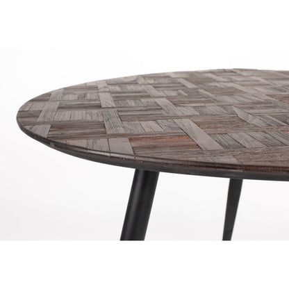 White Label Living Eettafel Webster Rond 110cm Bruin - KwaliteitWonen.nl