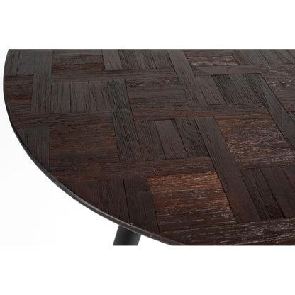 White Label Living Eettafel Webster Rond 110cm Bruin - KwaliteitWonen.nl