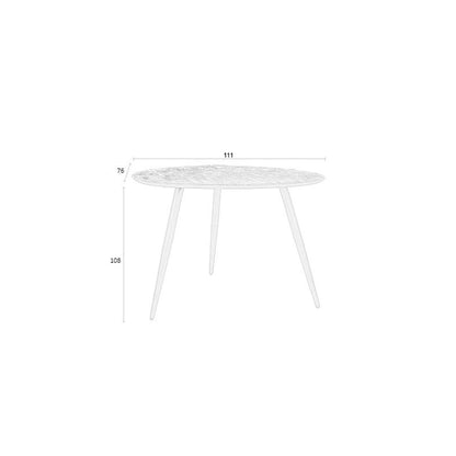 White Label Living Eettafel Webster Rond 110cm Bruin - KwaliteitWonen.nl