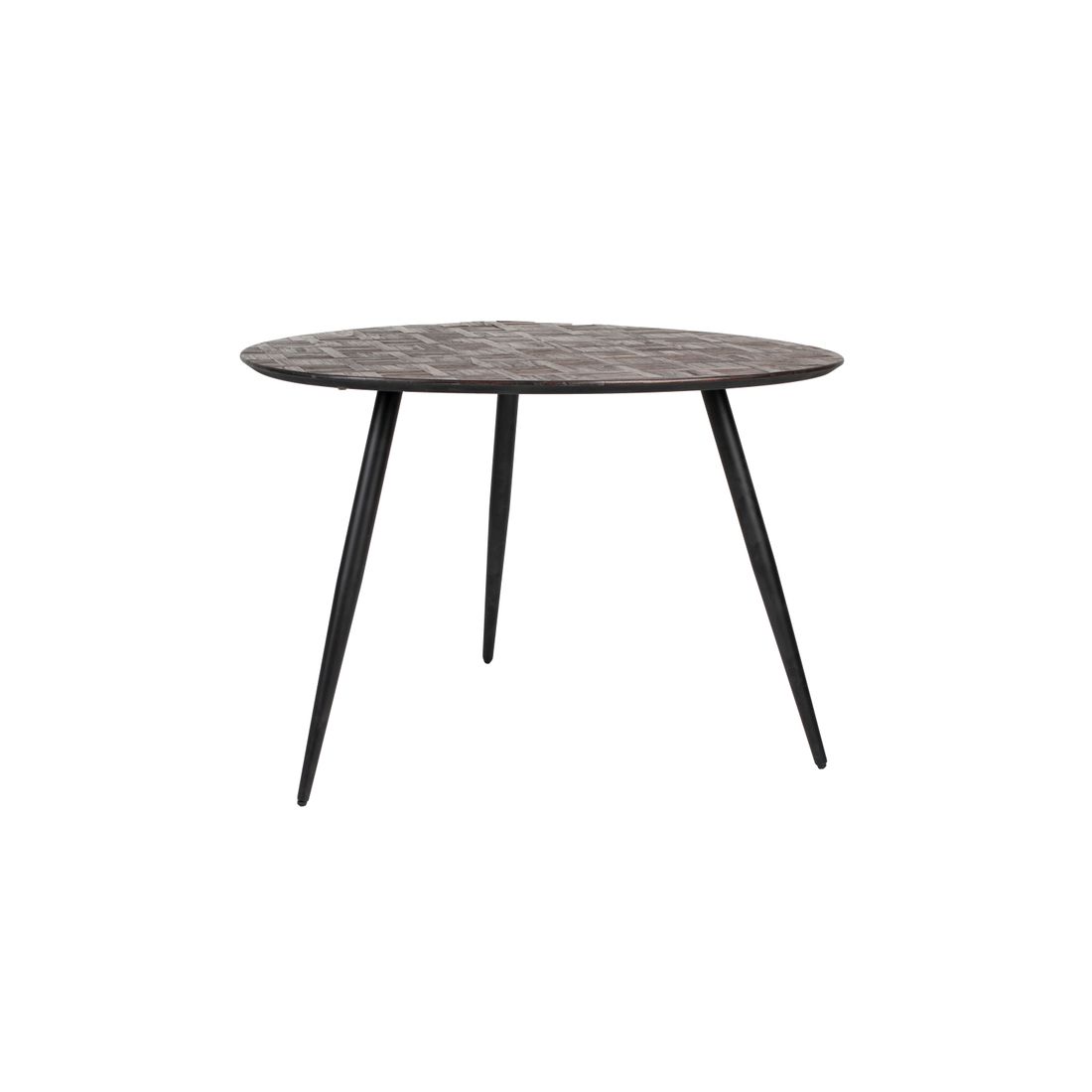 White Label Living Eettafel Webster Rond 110cm Bruin - KwaliteitWonen.nl