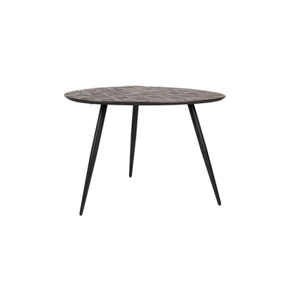 White Label Living Eettafel Webster Rond 110cm Bruin - KwaliteitWonen.nl