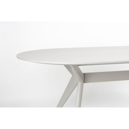 White Label Living Eettafel Zeme 220x95cm Ovaal Beige - KwaliteitWonen.nl