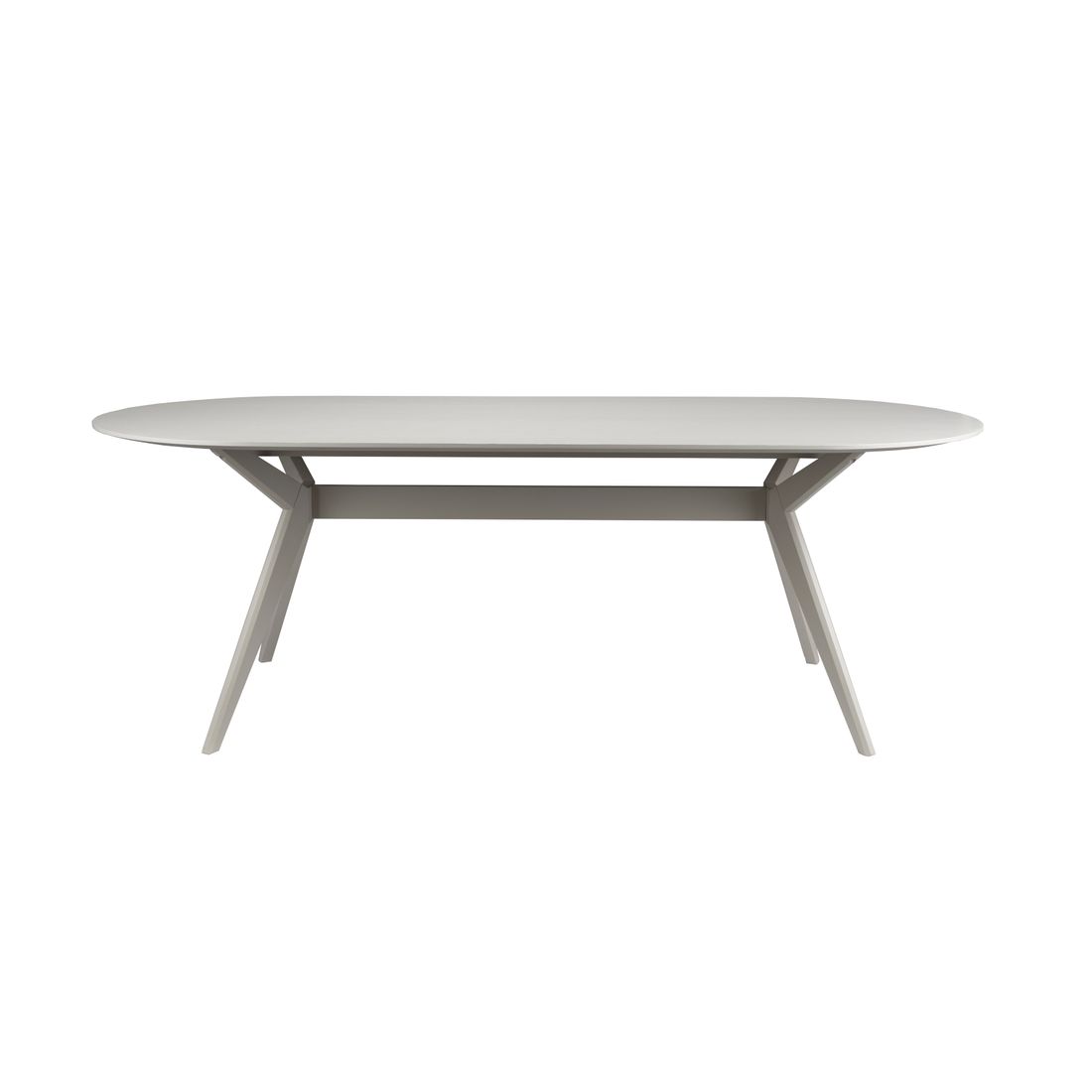White Label Living Eettafel Zeme 220x95cm Ovaal Beige - KwaliteitWonen.nl