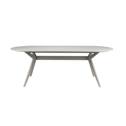 White Label Living Eettafel Zeme 220x95cm Ovaal Beige - KwaliteitWonen.nl
