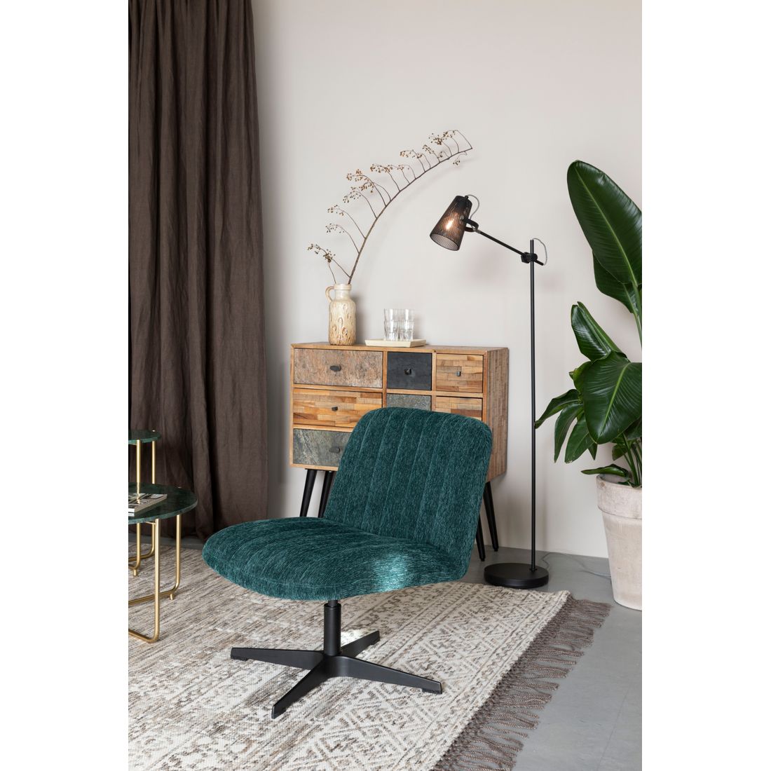 White Label Living Fauteuil Belmond Rib Groen - KwaliteitWonen.nl