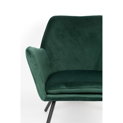 White Label Living Fauteuil Bon Velvet Groen - KwaliteitWonen.nl