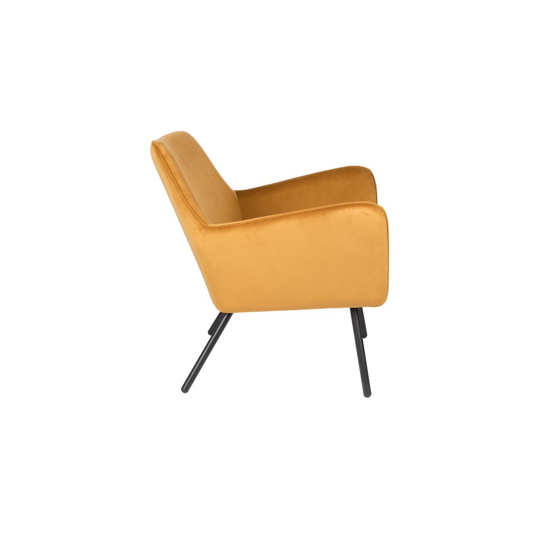 White Label Living Fauteuil Bon Velvet Okergeel - KwaliteitWonen.nl