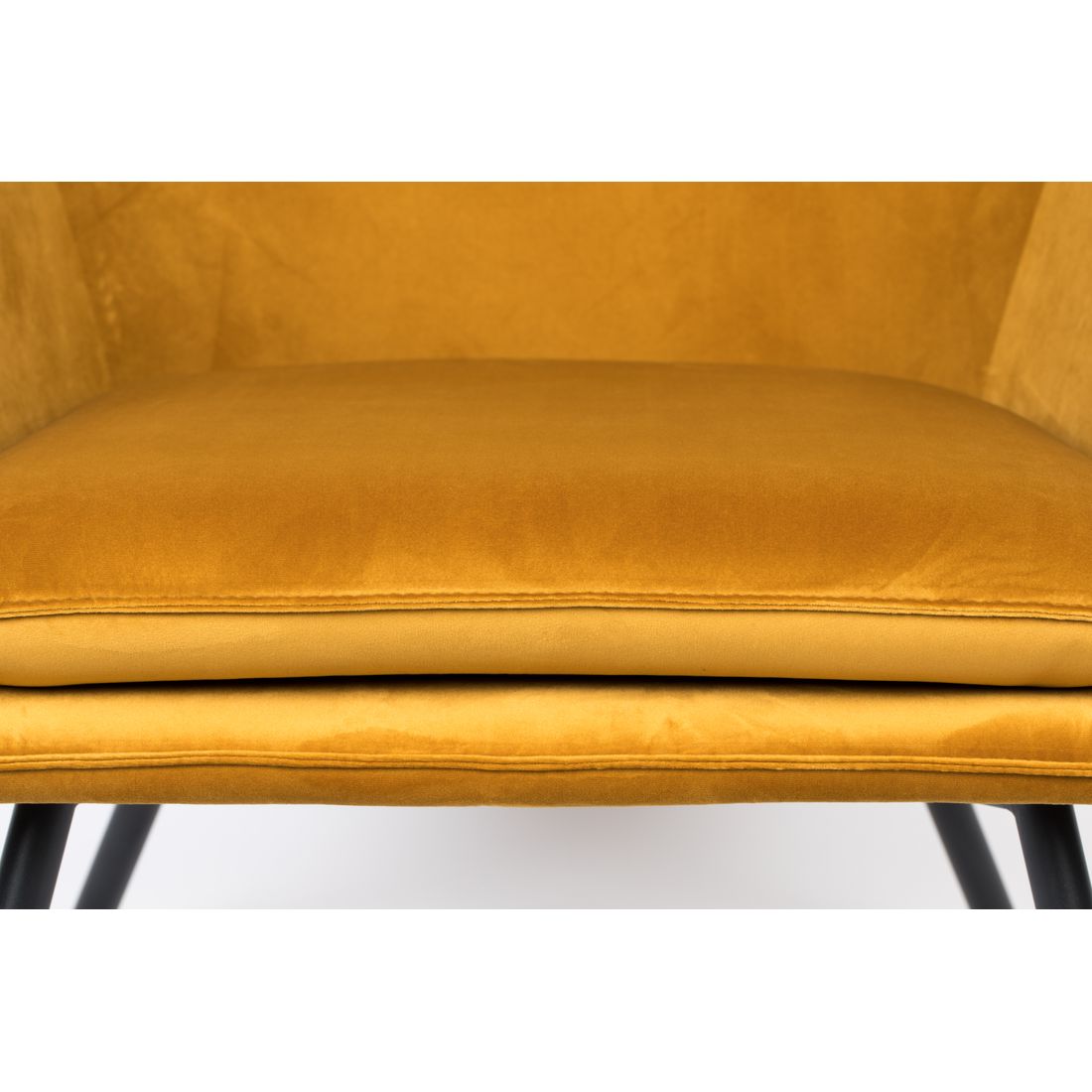 White Label Living Fauteuil Bon Velvet Okergeel - KwaliteitWonen.nl
