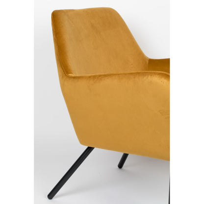 White Label Living Fauteuil Bon Velvet Okergeel - KwaliteitWonen.nl