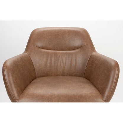 White Label Living Fauteuil Dude Vintage Bruin - KwaliteitWonen.nl