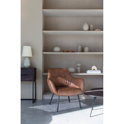 White Label Living Fauteuil Dude Vintage Bruin - KwaliteitWonen.nl