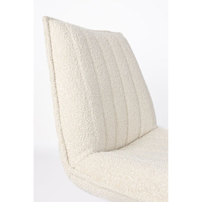 White Label Living Fauteuil Jax Wit Bouclé - KwaliteitWonen.nl