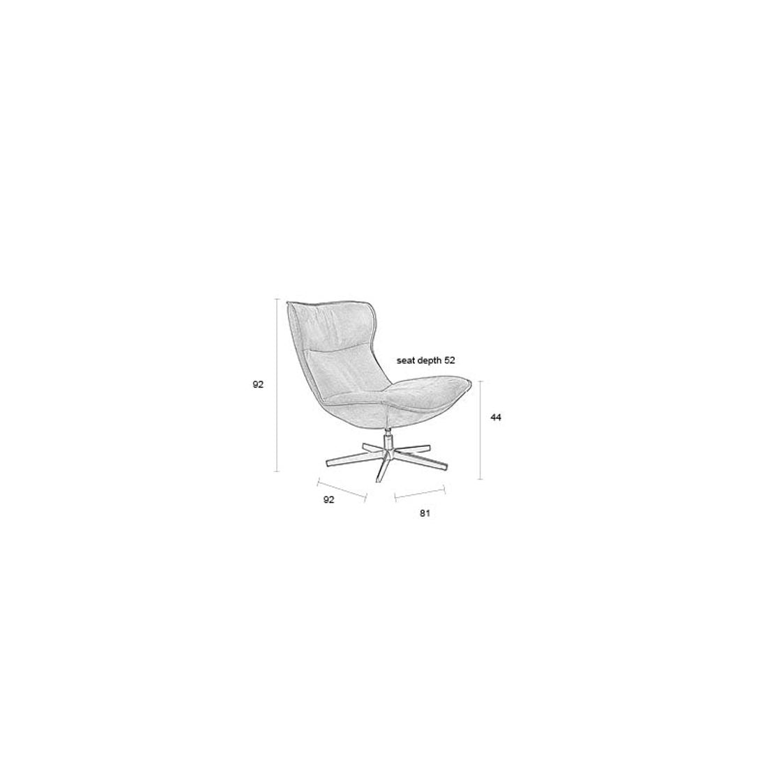White Label Living Fauteuil John Antraciet - KwaliteitWonen.nl