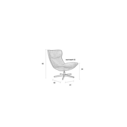 White Label Living Fauteuil John Antraciet - KwaliteitWonen.nl