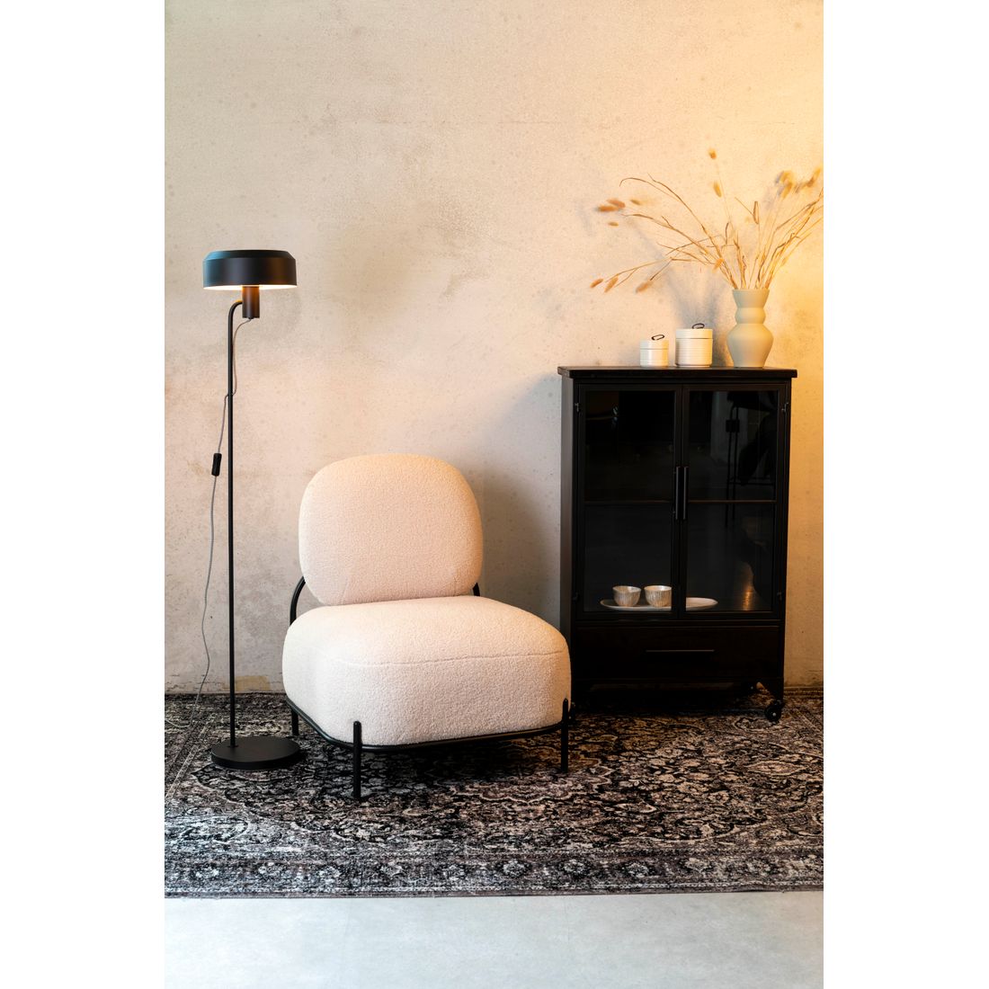White Label Living Fauteuil Polly Teddy Wit - KwaliteitWonen.nl