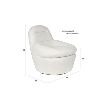 White Label Living Fauteuil Velvoro Wit - KwaliteitWonen.nl