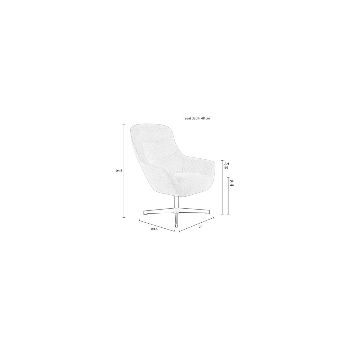 White Label Living Fauteuil Yuki Wit - KwaliteitWonen.nl