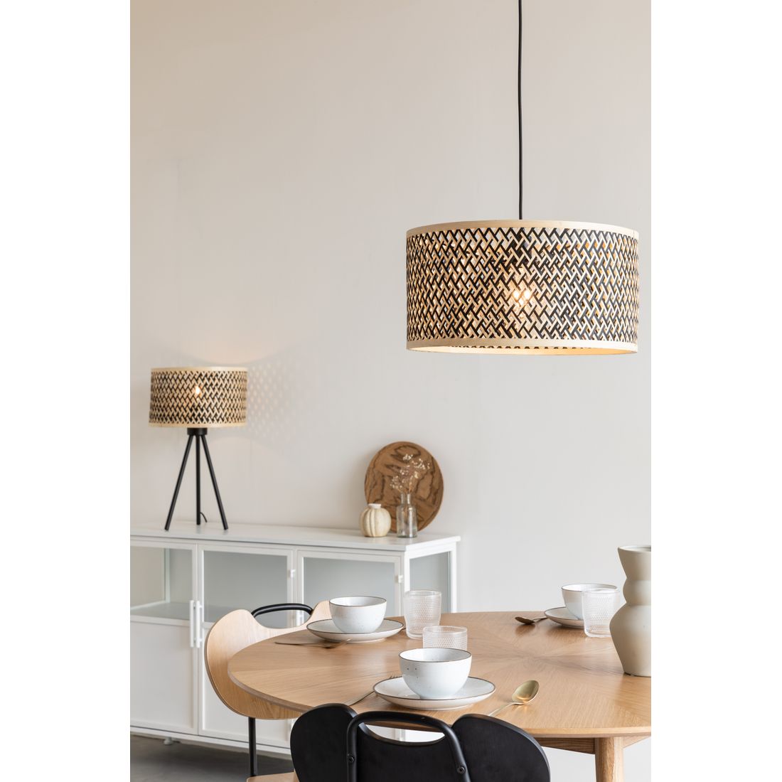 White Label Living Hanglamp Isla Bamboo S - KwaliteitWonen.nl