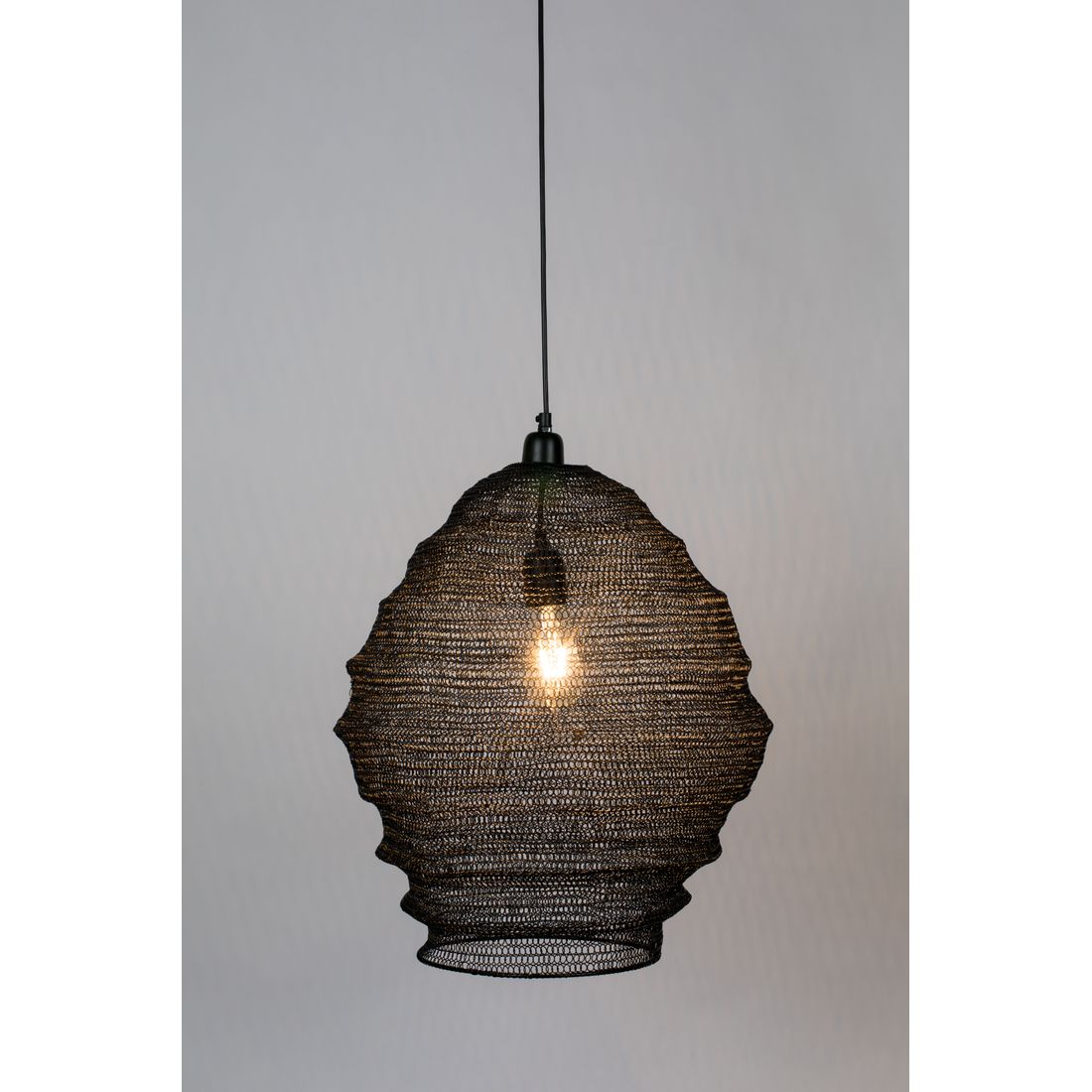 White Label Living Hanglamp Lena Zwart L - KwaliteitWonen.nl