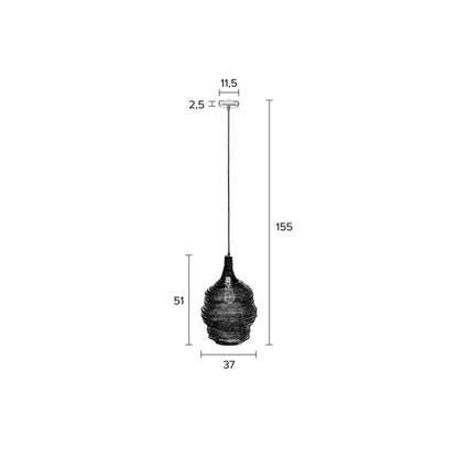 White Label Living Hanglamp Lena Zwart M - KwaliteitWonen.nl